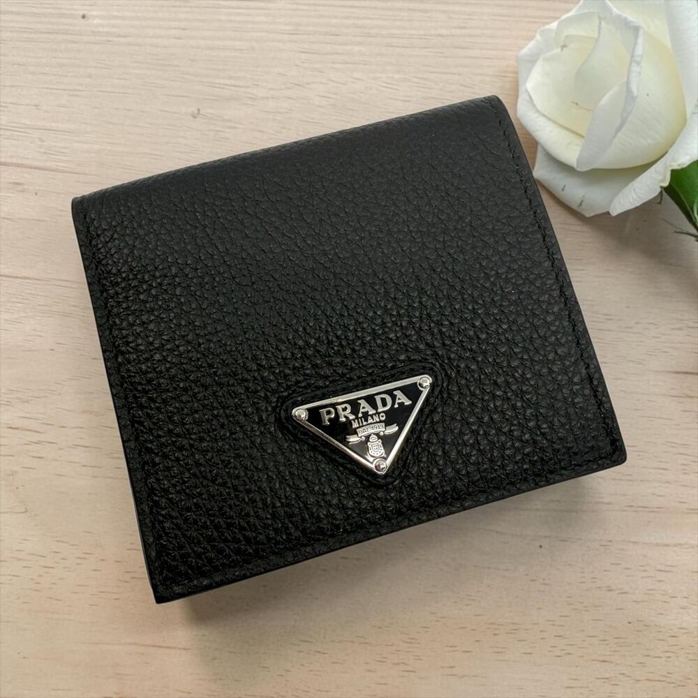 Prada Vitello Daino Triangolo Bifold Wallet